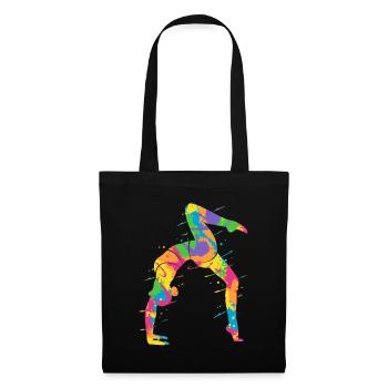 Gymnaste Gymnastique colorée Équilibre sur les mains Fille Gymnastique - Sac en tissu - noir - Devant