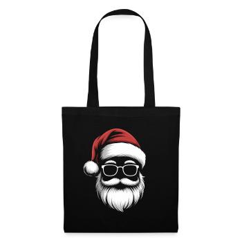 Père Noël avec des lunettes et une barbe - Sac en tissu - noir - Devant