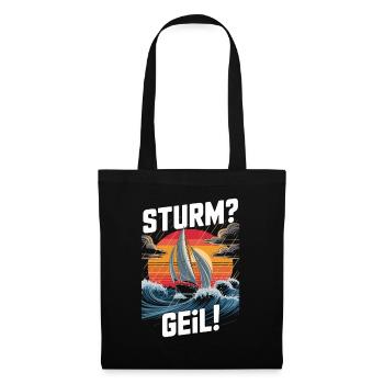 Tempête Vagues de voile excitées Régate du coucher du soleil - Sac en tissu - noir - Devant