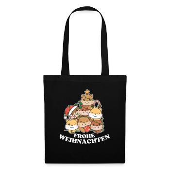 Joyeux Hamster de Noël Hamster de la veille de Noël Hamster - Sac en tissu - noir - Devant
