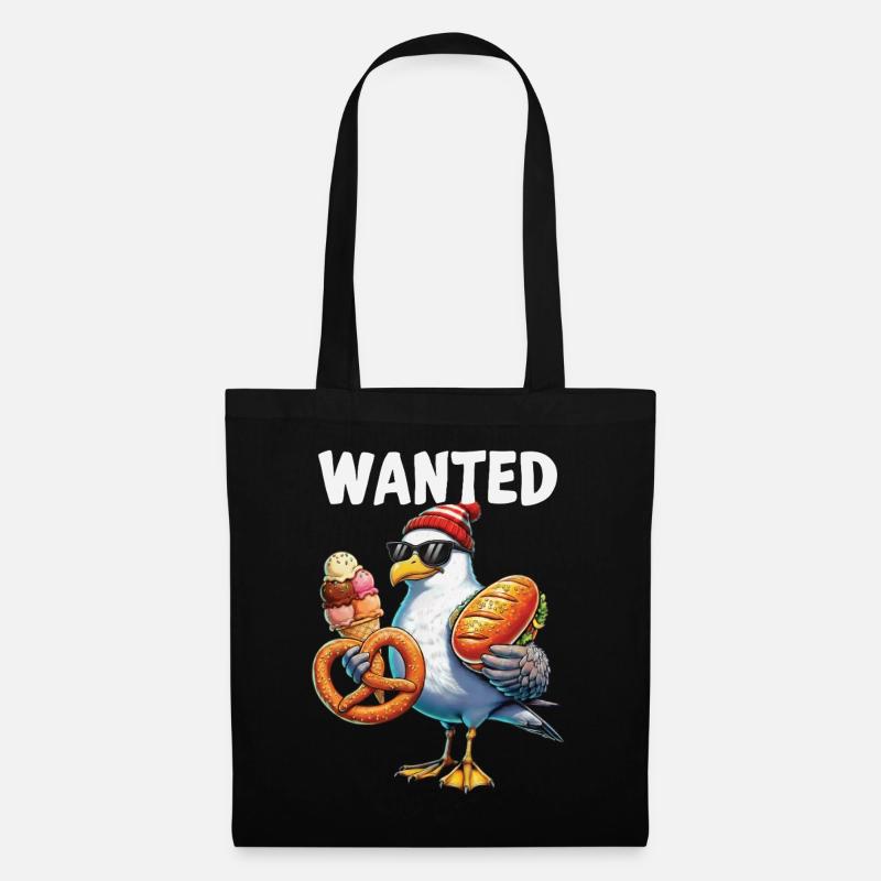 Gesucht Möwe Brezel Eiscreme - Tote Bag - black