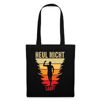 Joggen Geschenk Jogger Laufsport Sport Fitness - Stoffbeutel - Schwarz - Vorne