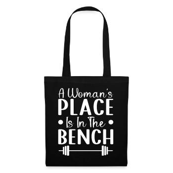 Powerlifting Bodybuilder Woman ́s Place The Bench - Sac en tissu - noir - Devant