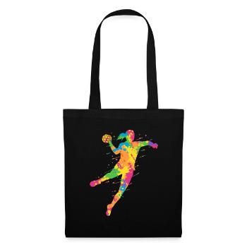 Handball Women Colorful Handball Player Handball Player - Tote Bag - black - Front