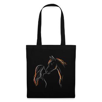 Silhouette de fille de cheval - Sac en tissu - noir - Devant