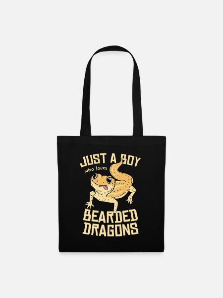 Bearded Dragon Liebe Shirt - Stoffbeutel - Schwarz