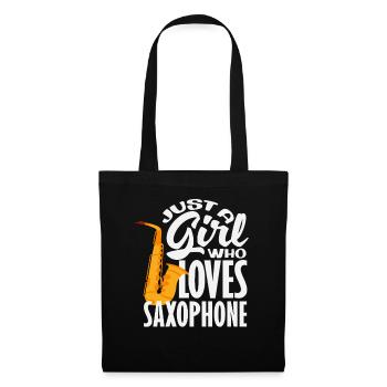 Juste une fille qui aime le saxophone saxophoniste - Sac en tissu - noir - Devant