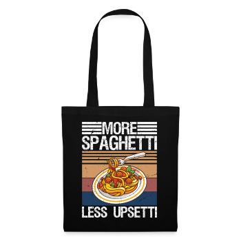 More Spaghetti Less Upsetti Pasta Lover - Stoffbeutel - Schwarz - Vorne