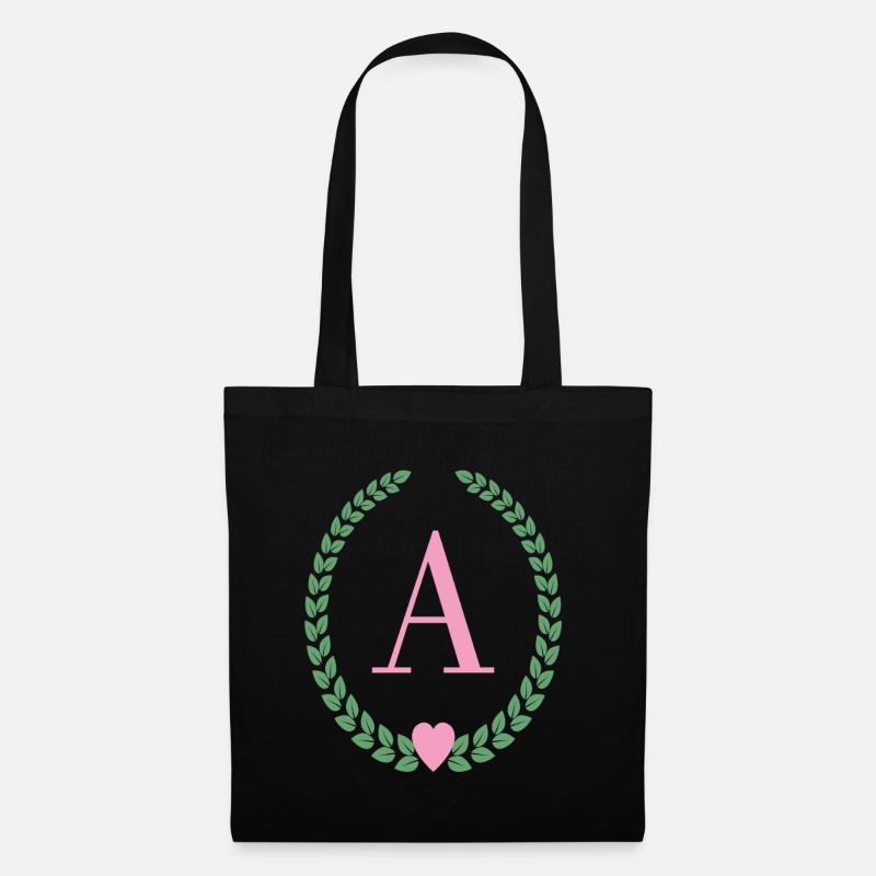 Lettre A monogram - Sac en tissu - noir