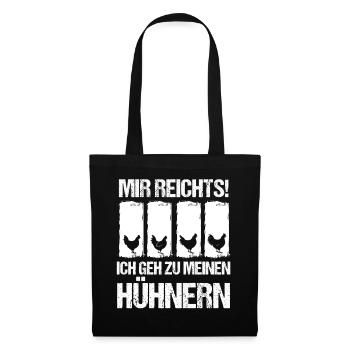 Hühner Hühnerbauer Bauer Landwirt Huhn - Stoffbeutel - Schwarz - Vorne