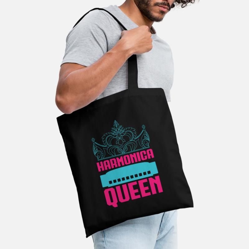 Funny Harmonica Player Queen Harmonica Tote Bag