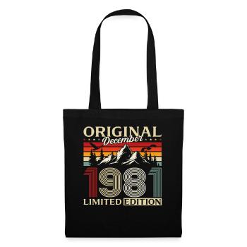 44e anniversaire Original Décembre Né en 1981 - Sac en tissu - noir - Devant