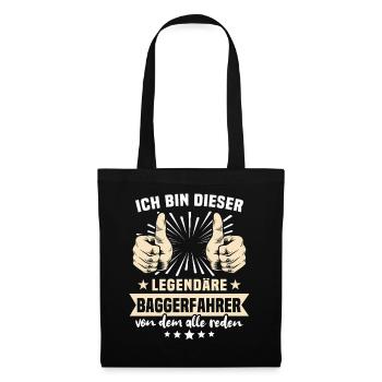 Excavator Driver Legendary Excavator Driver - Tote Bag - black - Front