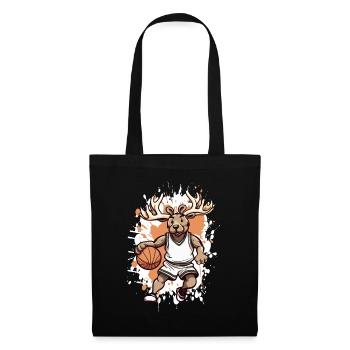 Basketball Deer Comic - Sac en tissu - noir - Devant
