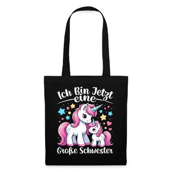 Große Schwester Einhornliebhaber Ältere Baby - Stoffbeutel - Schwarz - Vorne