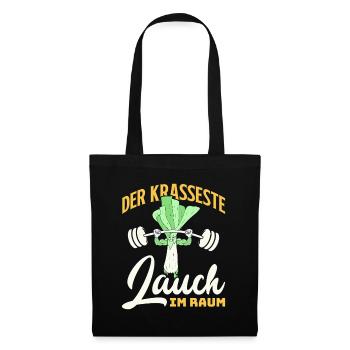 Gewichtheber DER KRASSESTE LAUCH IM GYM Lustig - Stoffbeutel - Schwarz - Vorne