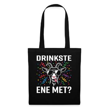 Drinkste ene met? – Carnival Party Goat - Tote Bag - black - Front