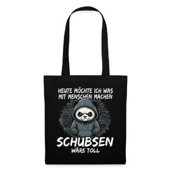Grim Panda – Sarcastic Shoving - Tote Bag - black - Front