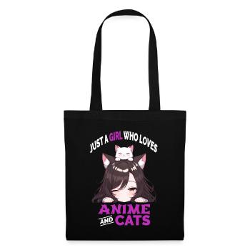 Juste une fille qui aime l’anime et les chats Manga Katzen - Sac en tissu - noir - Devant