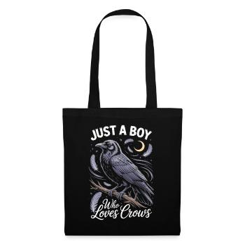 Just a boy who loves crows - Stoffbeutel - Schwarz - Vorne