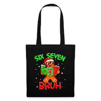 67 Christmas 6 7 Meme Gingerbread - Stoffbeutel - Schwarz - Vorne