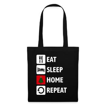 Mange, dors à la maison, recommence - Noël à la maison - Sac en tissu - noir - Devant