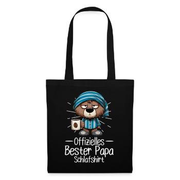 Offizielles Bester Papa Schlafshirt Bär - Stoffbeutel - Schwarz - Vorne