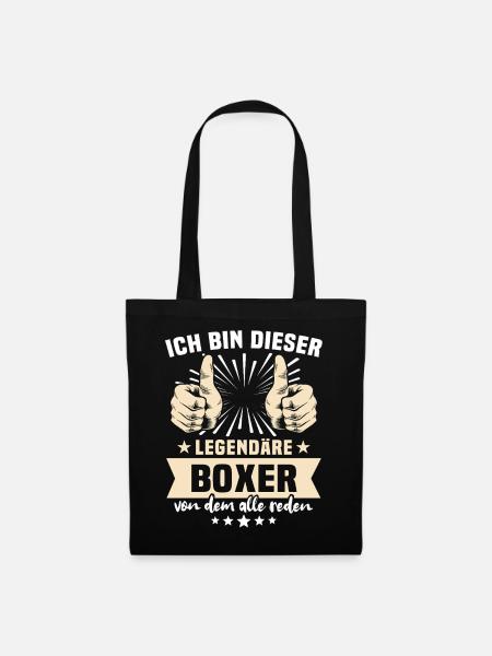 Boxer Sprüche - Stoffbeutel - Schwarz
