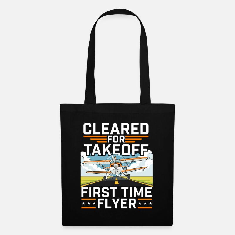 Startfreigabe als Erstflieger - Stoffbeutel - Schwarz