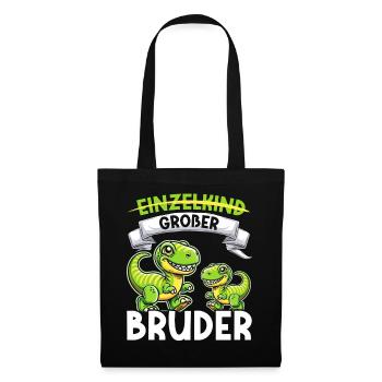 Motif de frère et de sœur dinosaure dinosaure Big Brother - Sac en tissu - noir - Devant