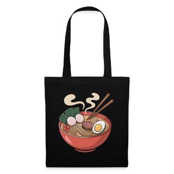 Ramen-Schüssel Nudeln und Ei - Stoffbeutel - Schwarz - Vorne