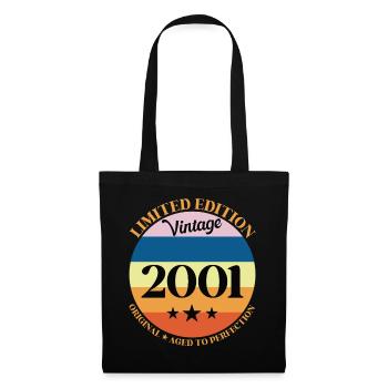 2001 Anniversaire Vintage Cadeau d'Anniversaire - Sac en tissu - noir - Devant