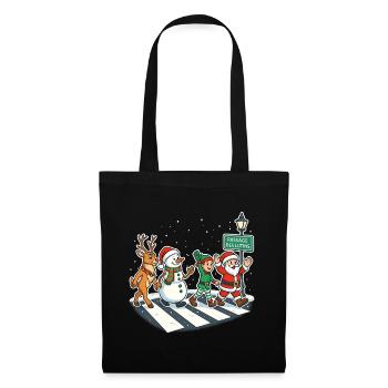 Christmas Pedestrian Crossing Parody Music Elves - Tote Bag - black - Front