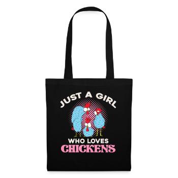 Une seule fille aime les poules - Sac en tissu - noir - Devant