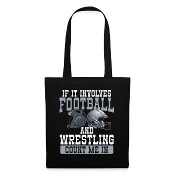 Football and Wrestling Mashup - Tote Bag - black - Front