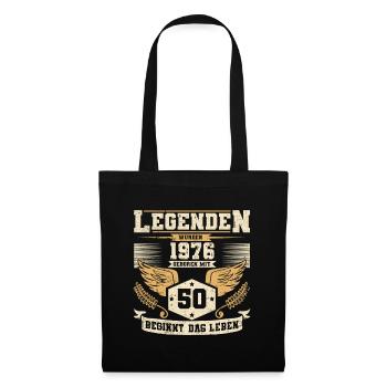 50 Geburtstag 1976 Legenden Grunge Leben beginnt - Stoffbeutel - Schwarz - Vorne