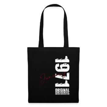 55e anniversaire Original janvier Né en 1971 - Sac en tissu - noir - Devant