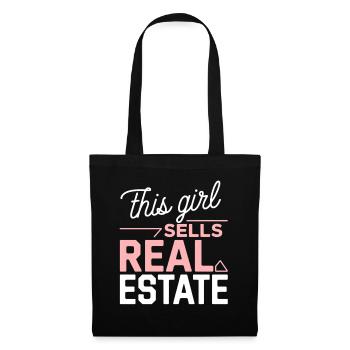 Cette fille vend de l’immobilier - Sac en tissu - noir - Devant