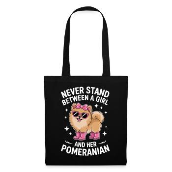 Pomeranian Sprüche Lustiges Pomeranian Geschenk - Stoffbeutel - Schwarz - Vorne