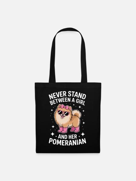Pomeranian Sprüche Lustiges Pomeranian Geschenk - Stoffbeutel - Schwarz