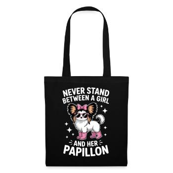 Papillon Sayings Girl Funny Papillon Gift - Tote Bag - black - Front