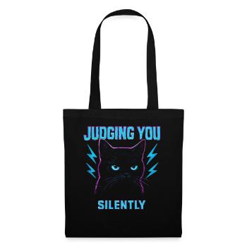 Humour félin, idée cadeau chat, animaux de compagnie drôles - Sac en tissu - noir - Devant