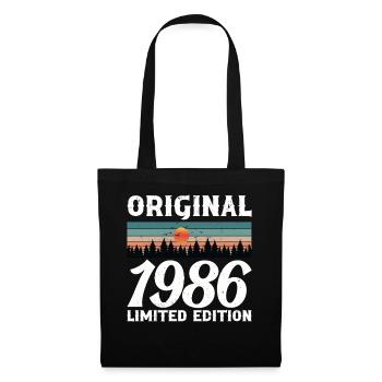 Cadeau d'anniversaire 1986 Original Rétro Vintage - Sac en tissu - noir - Devant