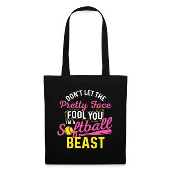 Ne te laisse pas tromper par la jolie face de softball - Sac en tissu - noir - Devant
