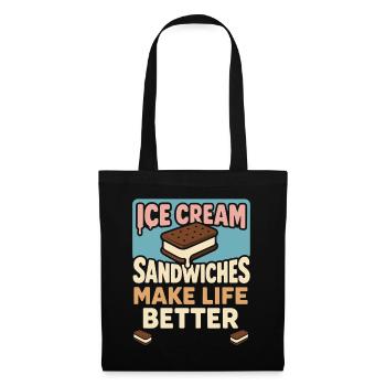 Eis-sandwich-liebhaber Sommerdessert - Stoffbeutel - Schwarz - Vorne