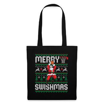 Merry Swishmas Holiday Basketball Graphic for Ball - Tote Bag - black - Front