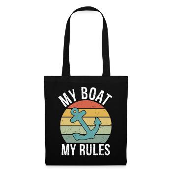My Boat My Rules Funny Boating Captain Gift - Stoffbeutel - Schwarz - Vorne