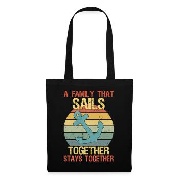 a family that sails together stays together Sail - Stoffbeutel - Schwarz - Vorne