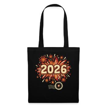 Feuerwerk 2026 an Silvester feiern - Stoffbeutel - Schwarz - Vorne
