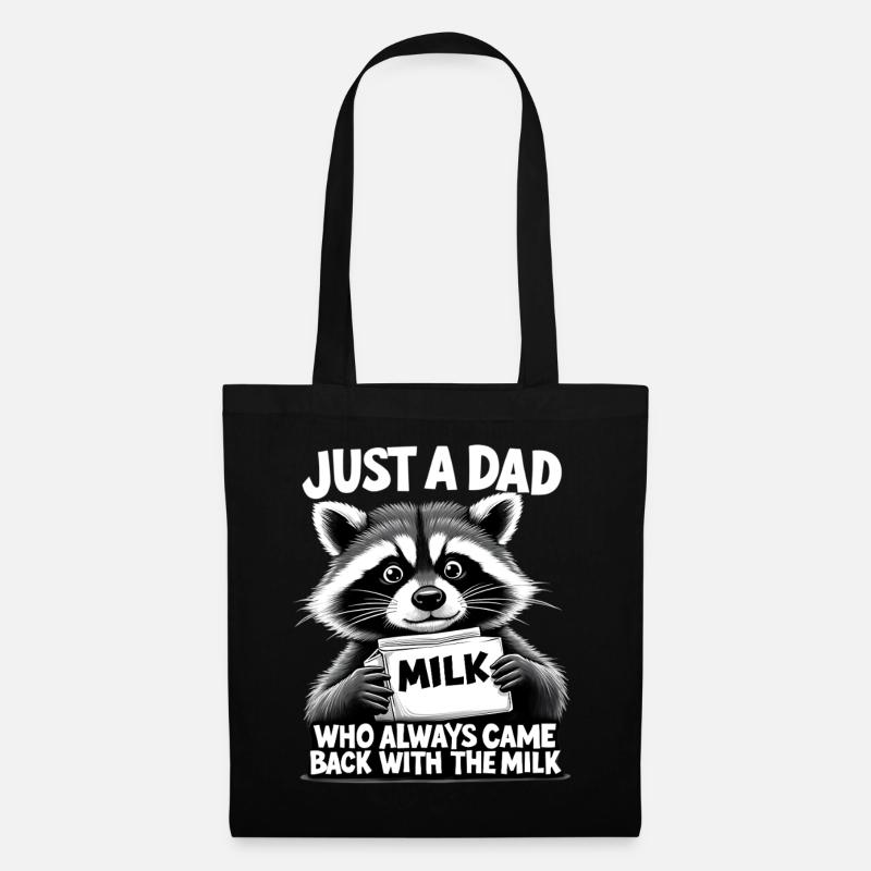 Raccoon Dad Milk Meme - Stoffbeutel - Schwarz